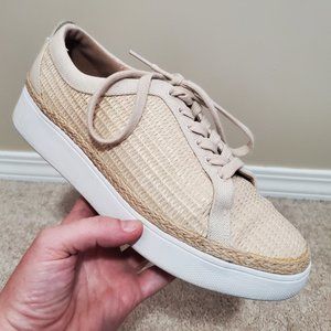 FITFLOP / 7 / Women's Rally Basket-Weave Raf Espadrille-Style Lace Up Sneakers
